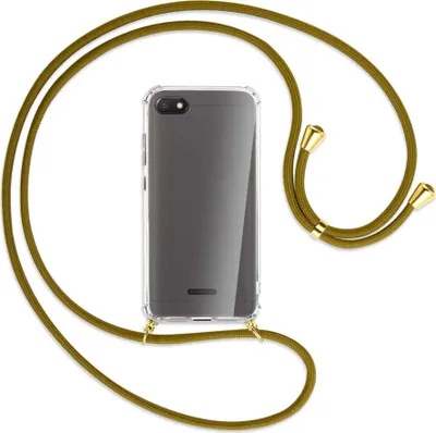 Produktbild von Handykette Backcover-Schutzhülle mit Band (Metall goldfarben) für Xiaomi Redmi 6A - khaki