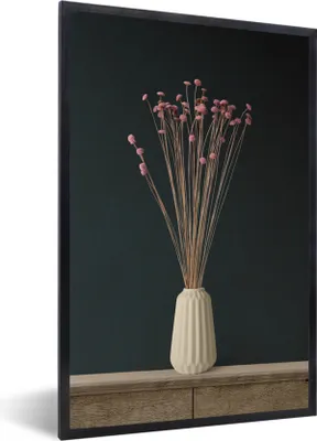 Produktbild von MuchoWow® Gerahmtes Poster Rosa - Blumen - Stilleben 40x60 cm - Poster mit Schwarzem Bilderrahmen Wandposter Rahmen Foto Bilder - Papierdruck - Wandbilder