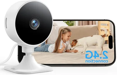 Image de Caméra intérieure avec vision nocturne - Babyphone Wi-Fi - Surveillance domestique - Détection de mouvement et de son - 1080p HD - Blanc
