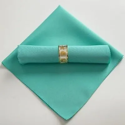 Produktbild von Set aus 8 Stoffservietten - Blaue Baumwoll-Tafeldekoration 48 x 48 cm