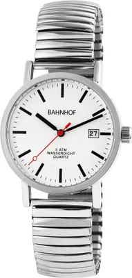 Produktbild von Bahnhof Herrenuhr mit Edelstahlzugarmband