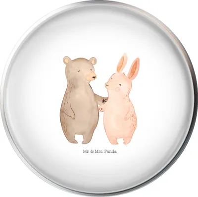 Produktbild von Mr. & Mrs. Panda waschbeckenstöpsel Bär und Hase Umarmen - Weiß - Geschenk, Abfluss-Stöpsel, Ablaufgarnitur, für Immer, Freundin, Stöpsel, Waschbecken Ablaufstopfen