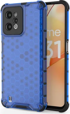 Produktbild von Mobigear Honeycomb  Realme C31 Hülle Hardcase Backcover Stoßfest - Blau