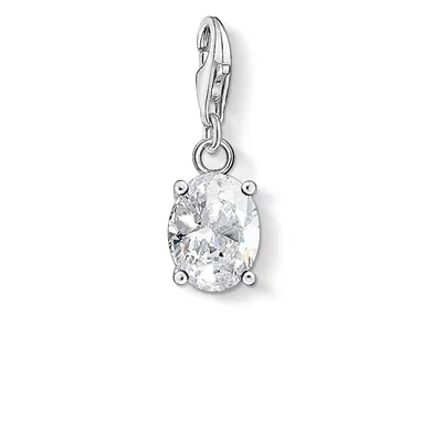 Produktbild von Thomas Sabo 1847-051-14 Charm-Anhänger Damen Weißer Stein Oval Silber