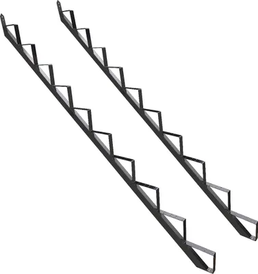 Produktbild von Treppenrahmen 10 stufig Stahl-Treppe Anthrazit Treppenholm Geschosshöhe 186cm