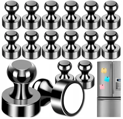 Produktbild von Neodym Magnete 12x16 mm Schwarz 16 Stück Push Pin Stark Für Magnettafel Kühlschrank Büro Schule