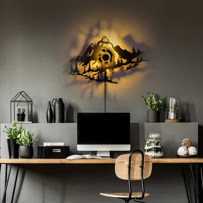 Immagine prodotto di Opviq, Mountain, lampada da parete, 100 % METALLO, nero, 64 x 9 x 36 cm