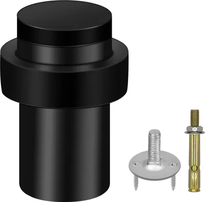 Produktbild von Türstopper für den Boden 50 mm - Für den Innenbereich - Edelstahl - Schwerlast - Mit schalldämpfendem Gummi-Puffer - Wandschutz