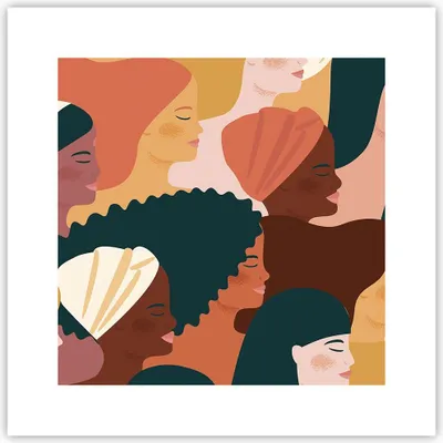 Produktbild von Poster - Poster ohne Rahmen - Frauen Multikulturalismus Modern - 30x30 cm - Wand Bild - Wanddeko - Wandbilder - Kunstposter - Wandposter - Bilder - Kunstdruck - Wanddekoration - P2XAC30x30-4500