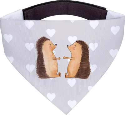 Produktbild von Mr. & Mrs. Panda Hund Halstuch Igel Liebe - Grau Pastell - Geschenk, Hunde-Halstuch, Hunde, Für, Hochzeitstag, Freundin, Hochzeit, Tuch, Partner