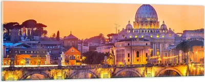Produktbild von Bilder auf glas - Rom Italien Basilika Geschichte - 90x30cm - Glasbilder - Wandbilder - Kunstdruck - zum Aufhängen bereit - Wanddekoration aus Glas - Glas Bilder - Wandbild auf Glas - GAB90x30-2704