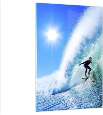 Produktbild von Bilder auf glas - Einteilig - Windsurfing strand ozean spaß - 80x120cm - Glasbilder - Wandbilder - Bilder - Wanddekoration aus Glas - Glas Bilder - Wandbild auf Glas - GPA80x120-2270