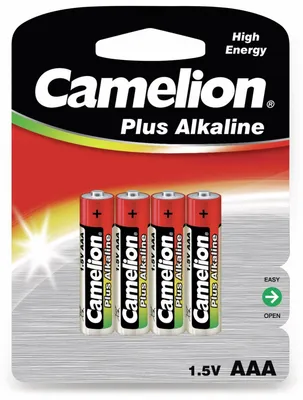 Obrázek produktu pro Camelion LR03-BP4, Baterie na jedno použití, AAA, Alkalický, 1,5 V, 4 kusů, 84 x 11 x 114 mm