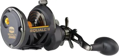 A fishing reel is shown against a white background.