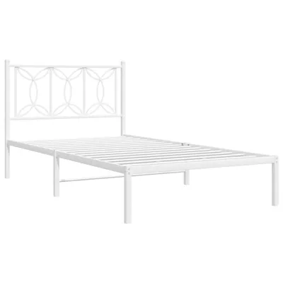 Obrázek produktu pro Kovový rám postele s čelem bílý 100 x 200 cm