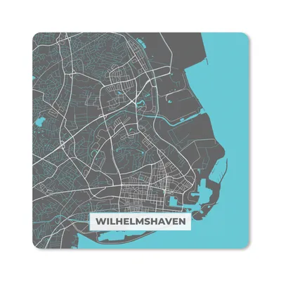 Produktbild von MuchoWow® Mauspad Mousepad Blau - Deutschland - Karte - Stadtplan - Wilhelmshaven 30x30 cm - Mousepads - Maus Mat - Pad - Mausunterlage - Gaming