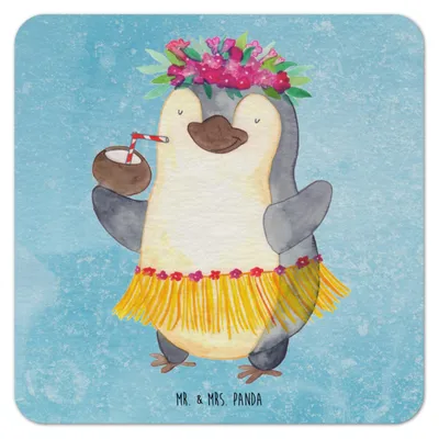 Produktbild von Mr. & Mrs. Panda Bierdeckel Pinguin Kokosnuss 50er Set - Eisblau - Geschenk, bieruntersetzer, Urlaub, Getränkeuntersetzer, Ferien, Tischuntersetzer, Aloha, Erholt, Hawaii
