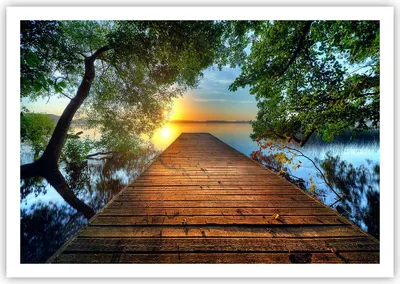Produktbild von Poster - Poster ohne Rahmen - Brücke See - 100x70 cm - Wand Bild - Wanddeko - Wandbilder - Kunstposter - Wandposter - Bilder - Kunstdruck - Wanddekoration - Wandbild - P2XAA100x70-3528