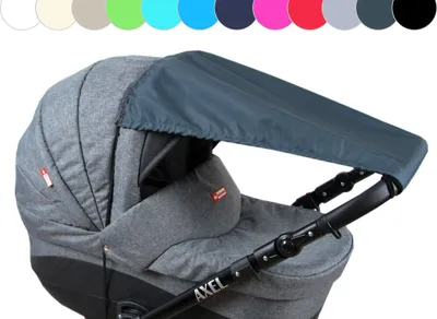 Produktbild von BABYLUX Sonnenschutz SONNENSEGEL für Kinderwagen UNI Buggy UV Schutz Graphit