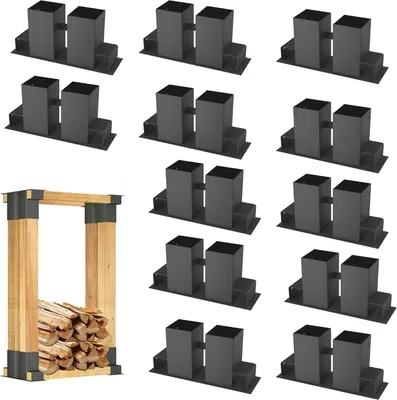 Produktbild von ACXIN 12 Stück Holzstapelhilfe Stabile Brennholz Metall Stapelhilfe Holzstapelhalter Stabile Brennholz Stapelhilfen Holz Kaminholz Gestell für Innen-