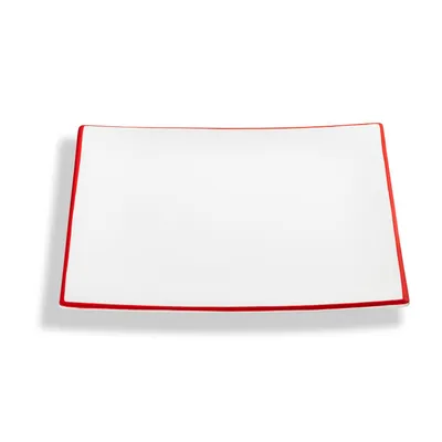 Produktbild von Gmundner Keramik Rubinroter Rand Speiseteller Trend 26x26cm