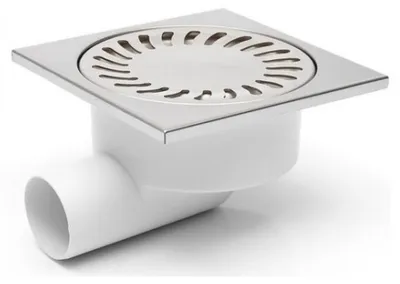 Obrázok produktu pre Podlahová vpusť bočná DN50/95, nerezová mriežka 150mm, s plavákom
