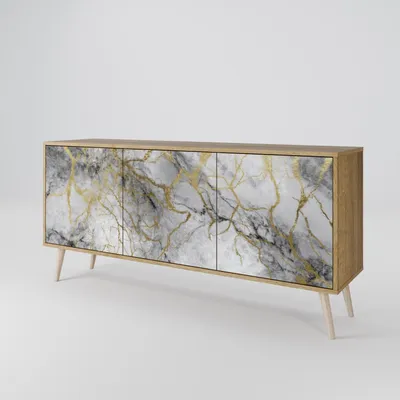Immagine prodotto di Spacerebels cassettiera a 3 ante - credenza cassettiera - credenza alta - mobile armadio - soggiorno camera da letto - 57,5×111×42 (HxLxP)