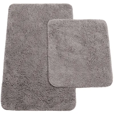 Produktbild von Badematten, 2er-Set, bestehend aus einer Badematte (ca. 50/80 cm) und einer WC-Matte (ca. 45/50 cm) – Farbe: Anthrazit