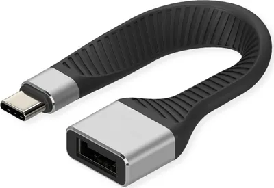 Produktbild von ROLINE USB 3.2 Gen 2 Silikonkabel, C-A, ST/BU, 10Gbit/s, Emark, schwarz, 11 cm