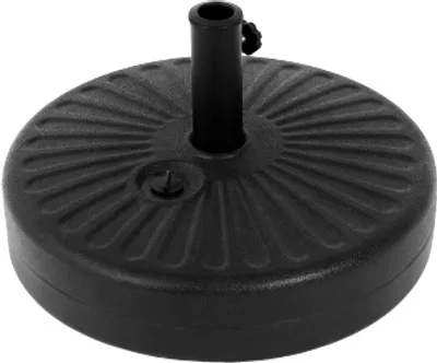 Immagine prodotto di Supporto per ombrellone AIORBER, rotondo, diametro del palo da 35 a 48 mm, riempibile con sabbia o acqua, in plastica, con 2 viti regolabili, nero