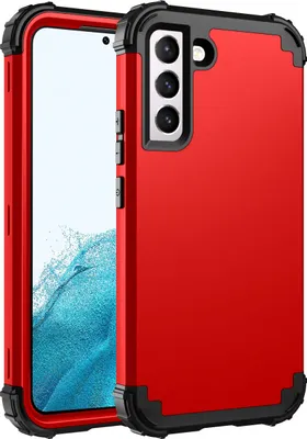 Immagine prodotto di Custodia per Samsung Galaxy S22 5G Hybrid 3in1 PC e TPU antiurto, custodia resistente rossa
