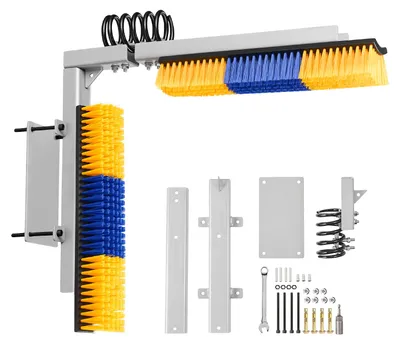 Produktbild von VEVOR Kratzbürste, 2-Wege-Viehbürste mit Halterung, 43x10 cm, Kuhbürste zur Linderung von Rückenjucken, Massage- & Pflege-Kratzwerkzeug für Pferde, Rinder, Schafe & Schweine, Gelb & Blau