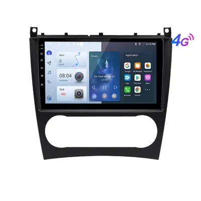 Produktbild von 9''Carplay 4+64G Andriod 15 GPS Navigation für Mercedes Benz C-Klasse W203 WIFI BT RDS DSP DAB+ 2 DIN FM 8kern 4G SIM SWC