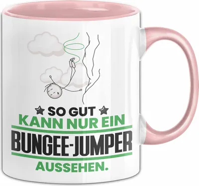 Produktbild von Bungee-Jumper Geschenk Tasse So Gut Kann Nur Ein Bungee-Jumper Aussehen Geschenkidee Kaffee-Becher (Rosa)