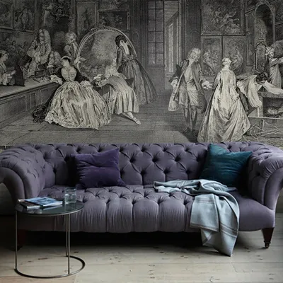 Produktbild von Coloray Fototapete 290x290 cm Vlies-Fototapete - Vintage Zeichnung Vintage viktorianisch
