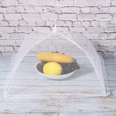 Image de Couverture alimentaire en filet pliable - tente en filet lavable et antimouche pour la cuisine - Appareils ménagers