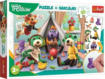 Obrázok produktu pre PUZZLE 30 + nálepky Rodina Treflik 90989