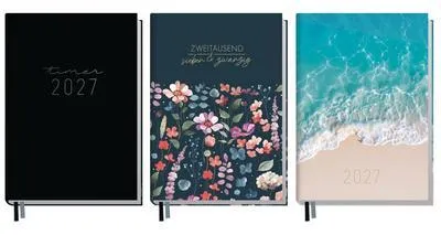 Produktbild von Buchkalender Chäff-Timer mini 2027, A6+, 1 Woche auf 2 Seiten, Flexocover, sortiert