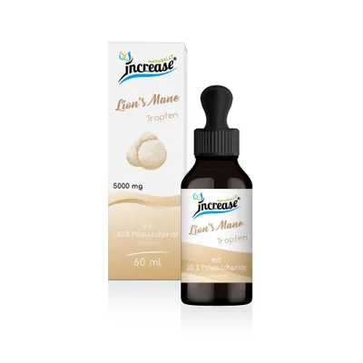Produktbild von Liposomale Lion's Mane Tropfen hochdosiert - (150.000mg Lion's Mane pro Packung) 5000mg Lion's Mane pro Tagesdosis davon 30 % (1500 mg) Polysaccharide