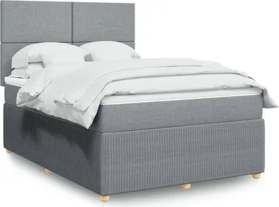 Produktbild von Maison Exclusive - Boxspringbett mit Matratze Hellgrau 140x200 cm Stoff