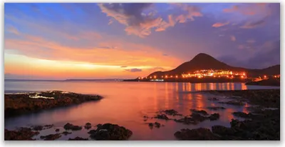 Produktbild von Tulup Leinwand-Bilder 140x70 Wandbild Canvas Kunstdruck Steine Meer Landschaft