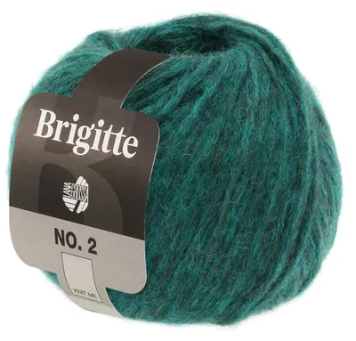 Zdjęcie produktu dla Lana Grossa BRIGITTE nr 2, włóczka 50 g, 140 m, mieszanka alpaki i bawełny, przędza do szydełkowania i robienia na drutach, kolor 028 - ciemnozielony