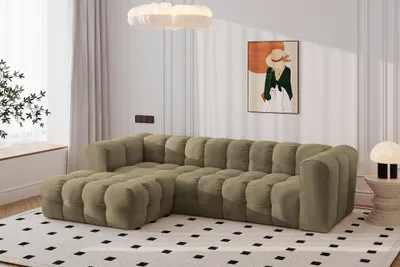 Productafbeelding van Kaiser Möbel Hoekbank L-vorm BALOO L, bekleding: chenille, kleur: olijfgroen, uitvoering: links