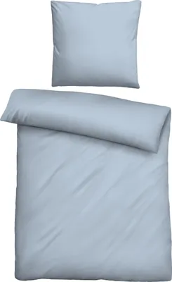 Produktbild von biberna Lyocell-Flanell Bettwäsche 0490500 UNI color: taubenblau, size: 1x 155x220 cm + 1x 80x80 cm