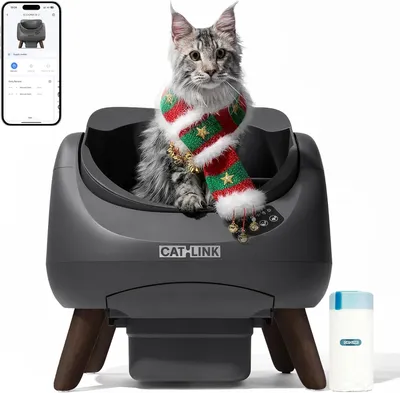 Immagine prodotto di CATLINK OPEN-X Lettiera autopulente XXL, nuovo design aperto, Wi-Fi 5 GHz, 12 L, per famiglie con più gatti, grigio