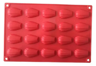 Image de Moule en silicone pour gâteaux, dimensions 30x20x2 cm, lot de 20, pour madeleines, antiadhésif, idéal pour la pâtisserie