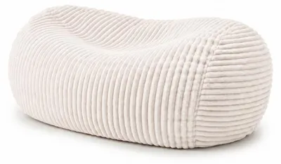 Image de Pouf long géant déhoussable en fourrure côtelée BANANAIR 160 cm blanc cassé