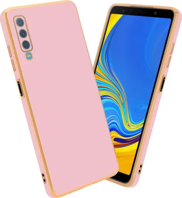 Produktbild von Cadorabo Schutzhülle für Samsung Galaxy A7 2018 Hülle in Rosa Handyhülle TPU Silikon Kameraschutz Etui Case