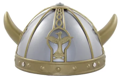 Produktbild von Wikinger Helm aus Polyester für Kinder, gold-silberfarben, Universalgröße