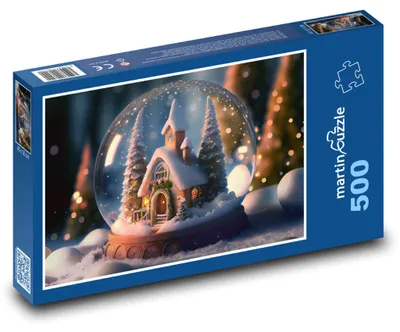 Obrázek produktu pro Puzzle 500 Zimní koule s kostelem - martinpuzzle